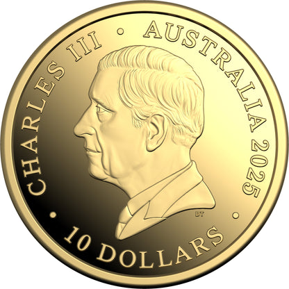 2025 $10 60th Anniversary of The Royal Australian Mint 1/10oz Gold Proof Coin