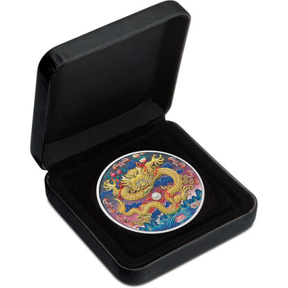Tuvalu 2025 $3 Imperial Golden Dragon 3oz Silver Coloured Proof Coin
