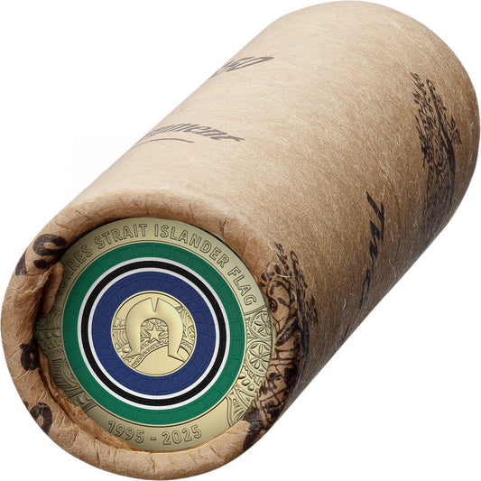 2025 $2 30th Anniversary of The Torres Strait Islander Flag Coloured Coin Premium Roll