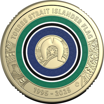 2025 $2 30th Anniversary of The Torres Strait Islander Flag 'C' Mintmark Coloured Uncirculated Coin