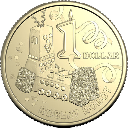 2025 $1 Women's Weekly Children's Birthday Cake Book Robert Robot Uncirculated Coin