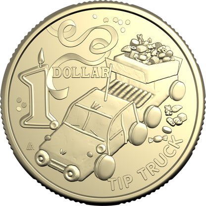 2025 $1 Women's Weekly Children's Birthday Cake Book Tip Truck Uncirculated Coin