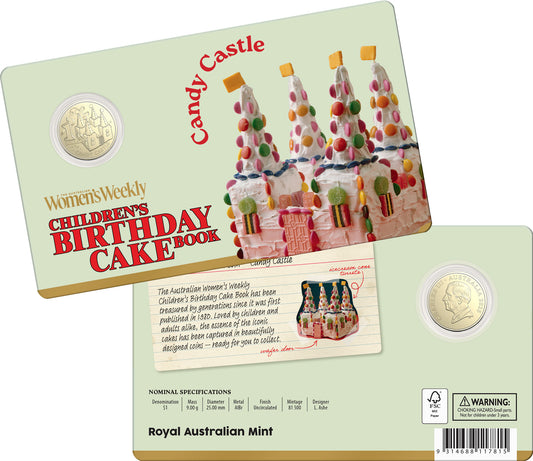 2025 $1 Women's Weekly Children's Birthday Cake Book Candy Castle Uncirculated Coin