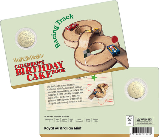 2025 $1 Women's Weekly Children's Birthday Cake Book Racing Track Uncirculated Coin