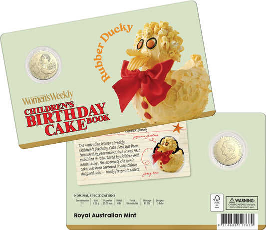 2025 $1 Women's Weekly Children's Birthday Cake Book Rubber Ducky Uncirculated Coin