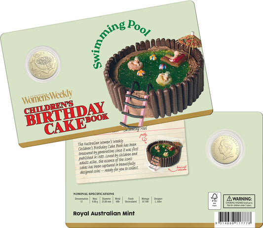 2025 $1 Women's Weekly Children's Birthday Cake Book Swimming Pool Uncirculated Coin