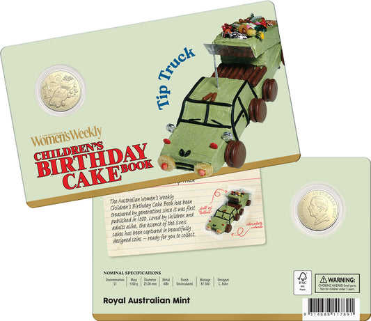 2025 $1 Women's Weekly Children's Birthday Cake Book Tip Truck Uncirculated Coin