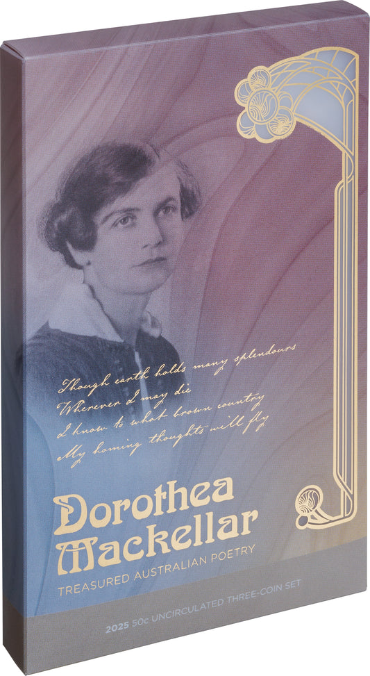 2025 50c Treasured Australian Stories Dorothy Mackellar Uncirculated 3 Coin Set