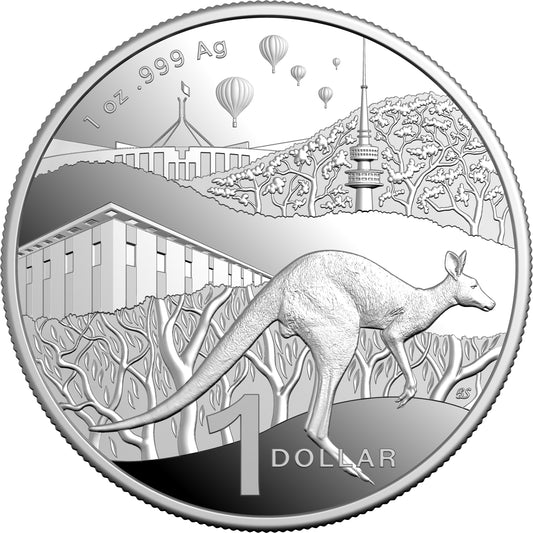 2025 $1 Kangaroo Bush Capital 1oz Silver Proof Coin