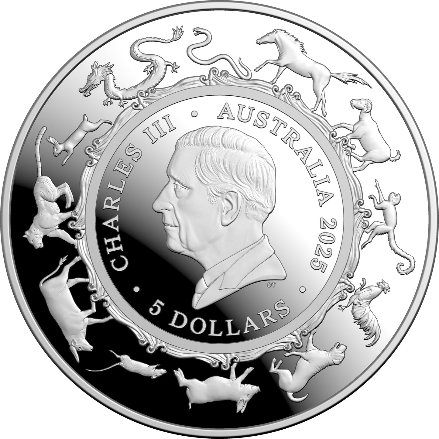 2025 $5 Year of The Snake 1oz Silver Proof Domed Coin