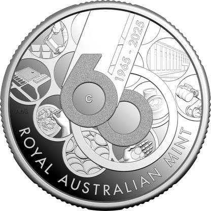 2025 $1 60th Anniversary of The Royal Australian Mint 'C' Mintmark Silver Proof Coin