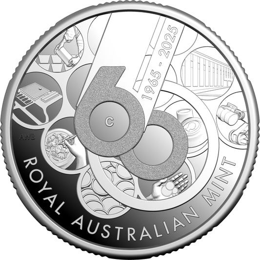2025 $1 60th Anniversary of The Royal Australian Mint 'C' Mintmark Silver Proof Coin