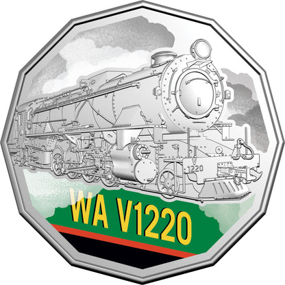 2025 50c Steam Giants Australian Rail Heritage Coloured Uncirculated 7 Coin Set