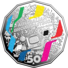 2026 50c 70th Anniversary of Australia's First Television Broadcast Coloured Silver Proof Coin