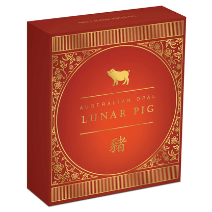 2019 $1 Australian Opal Lunar Year of The Pig 1oz Silver Proof Coin