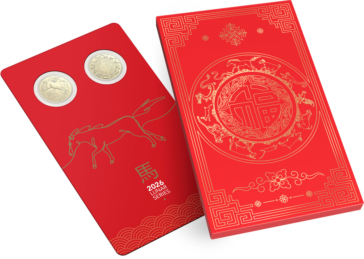 2026 $1 Year of The Horse Uncirculated 2 Coin Set
