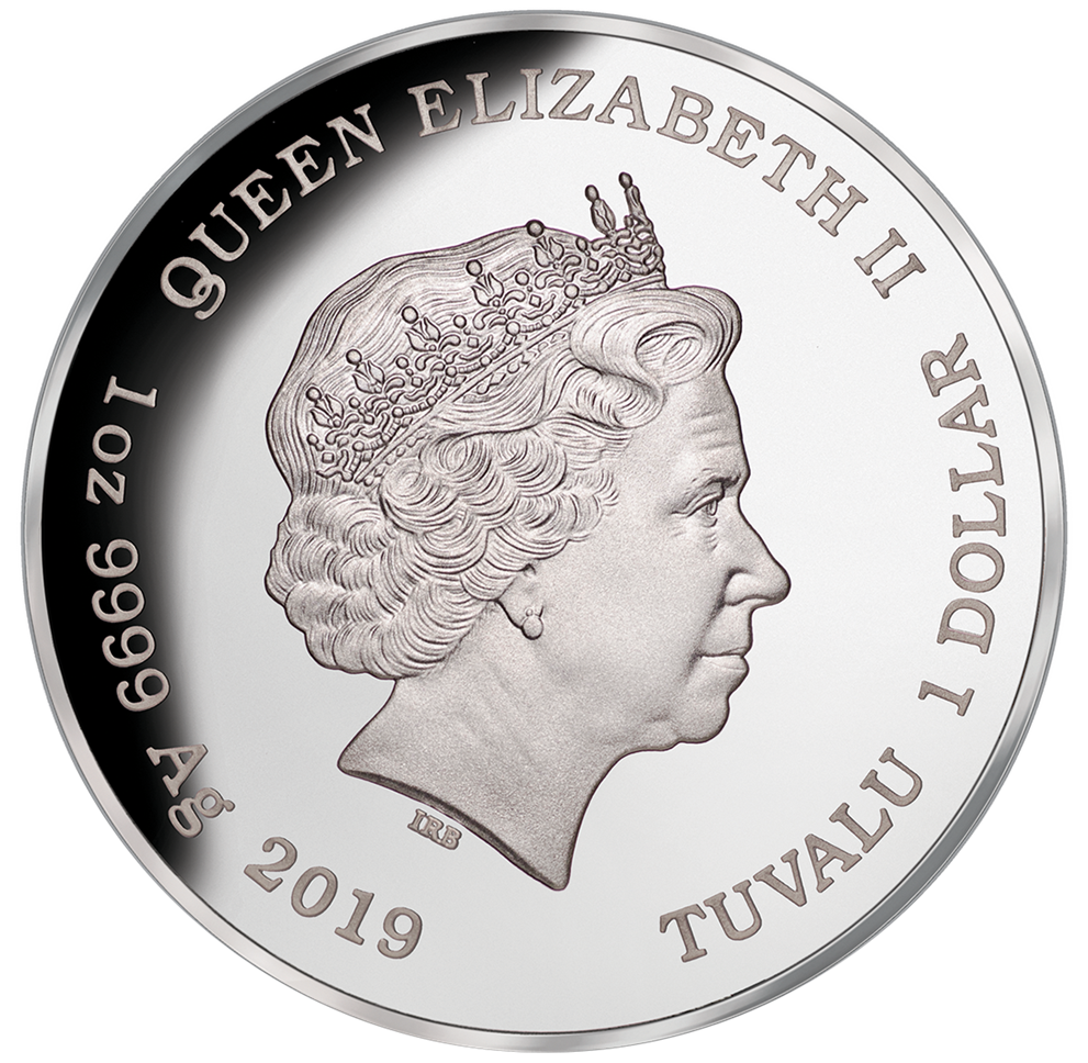 Tuvalu 2019 $1 Deadly and Dangerous Lionfish 1oz Silver Coloured Proof Coin