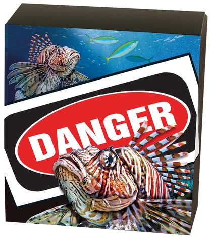 Tuvalu 2019 $1 Deadly and Dangerous Lionfish 1oz Silver Coloured Proof Coin