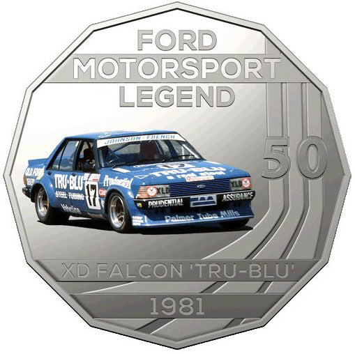 2018 50c Ford Motorsport Legends 1981 XD Falcon 'Tru-Blu' PNC