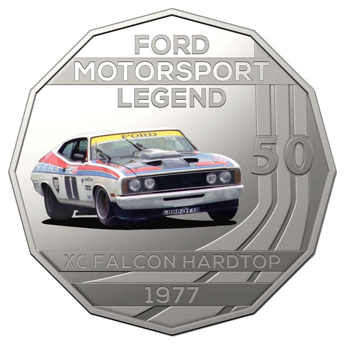 2018 50c ANDA Perth Ford Motorsport Legends 1977 XC Falcon Hardtop PNC