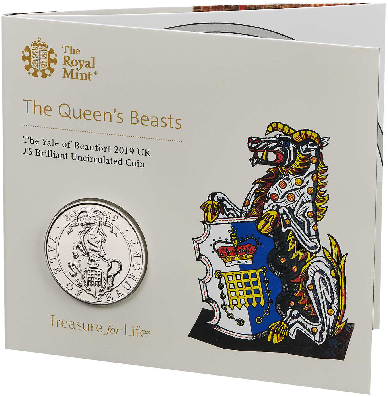 UK 2019 £5 The Queen's Beasts The Yale of Beaufort Uncirculated Coin