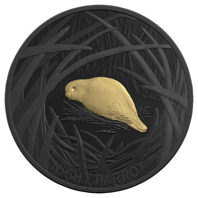 2019 $5 Echoes of Australian Fauna Night Parrot Selectively Gold Plated 1oz Silver Proof Coin