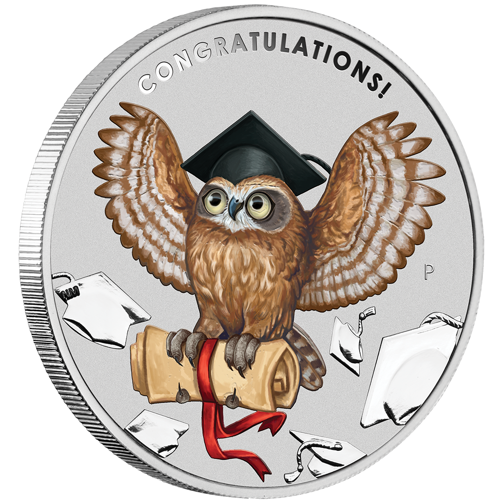 2019 $1 Graduation Celebration 1oz Silver Coloured Proof Coin