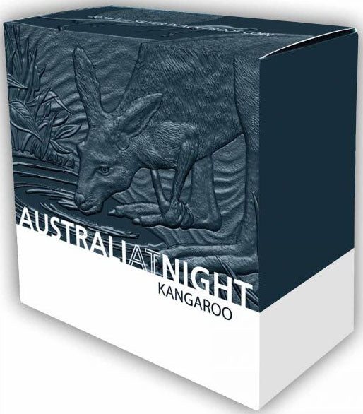 Niue 2019 $1 Australia at Night Kangaroo 1oz Silver Black Proof Coin