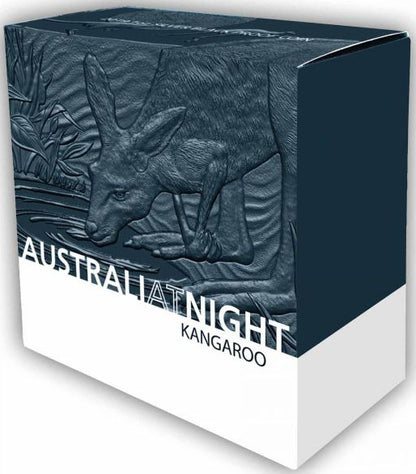 Niue 2019 $1 Australia at Night Kangaroo 1oz Silver Black Proof Coin