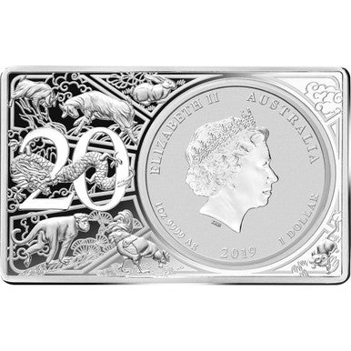 2019 20th Anniversary Pig 3oz Silver Coin and Bar
