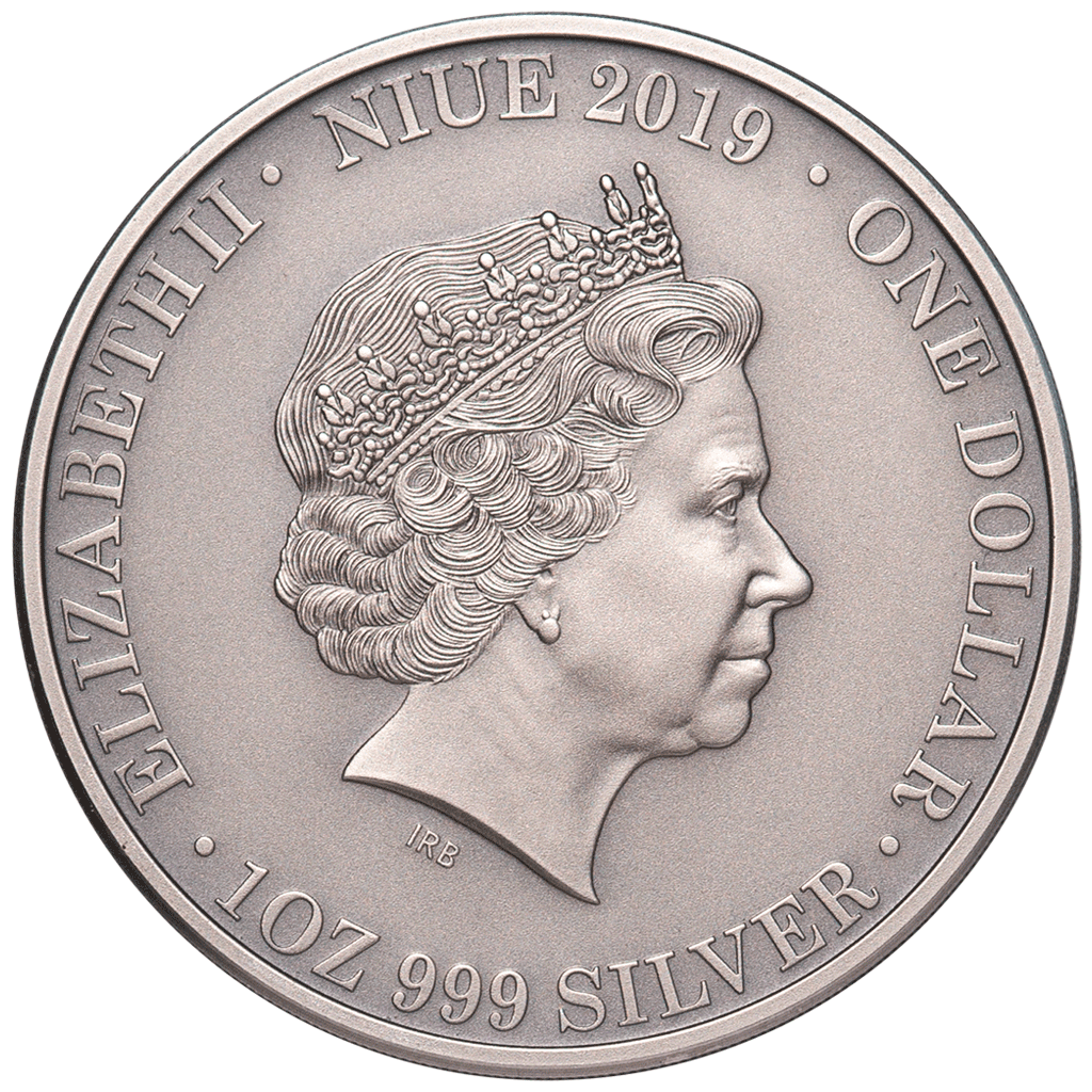 Niue 2019 $1 Wildlife Tasmanian Devil 1oz Silver Antiqued Coin