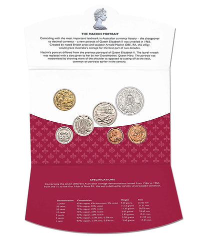 Queen Elizabeth II Arnold Machin Portrait 1966-1984 Uncirculated 7 Coin Set