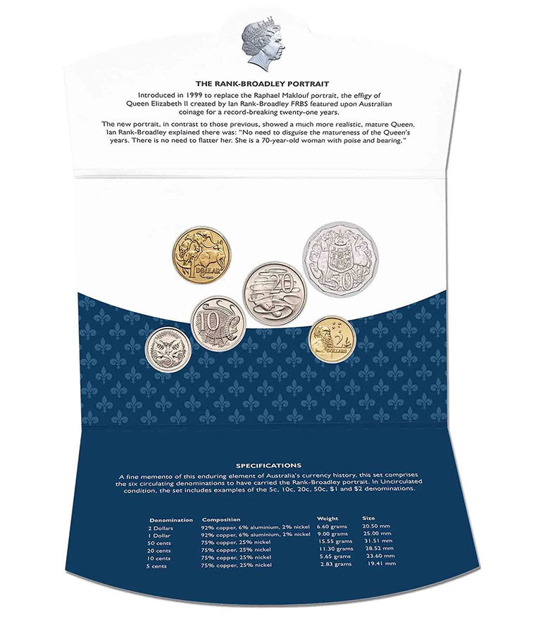 Queen Elizabeth II Ian Rank-Broadley Portrait 1999-2019 Uncirculated 6 Coin Set