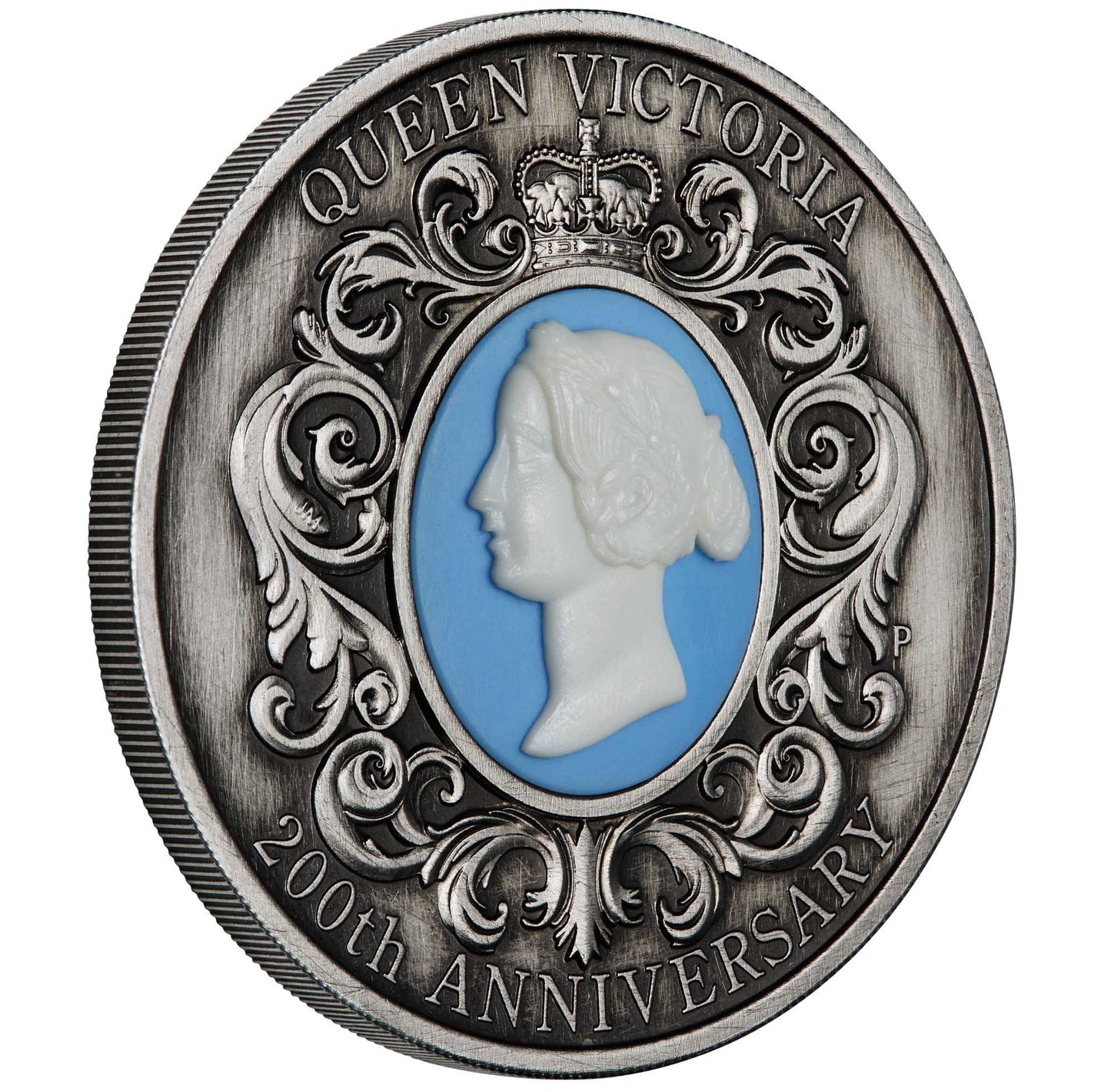 2019 $2 Queen Victoria 200th Anniversary with Cameo Insert 2oz Silver Antiqued Coin