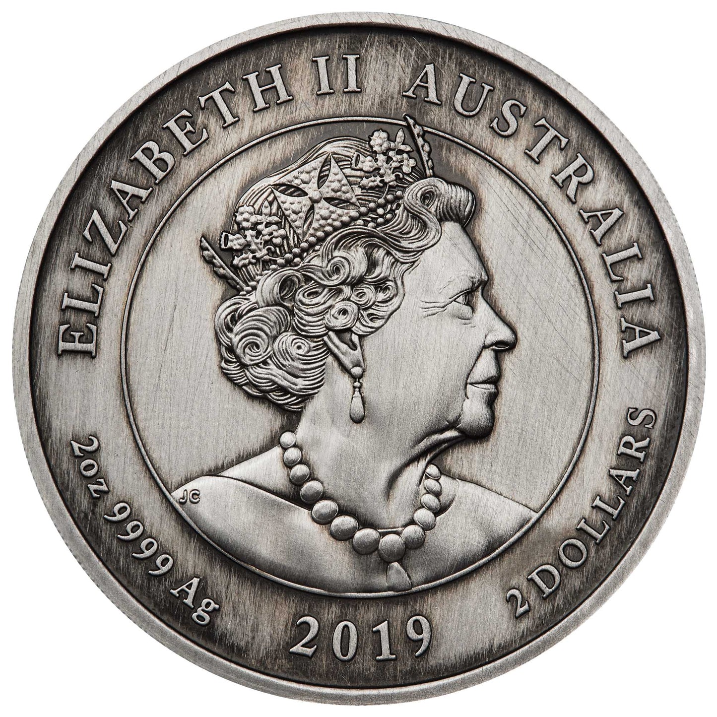 2019 $2 Queen Victoria 200th Anniversary with Cameo Insert 2oz Silver Antiqued Coin