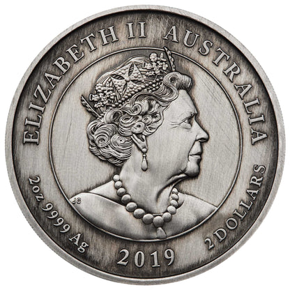 2019 $2 Queen Victoria 200th Anniversary with Cameo Insert 2oz Silver Antiqued Coin