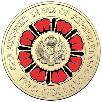 2019 $2 Bringing Them Home A Hundred Years of Repatriation 'C' Mintmark Coloured Uncirculated Coin