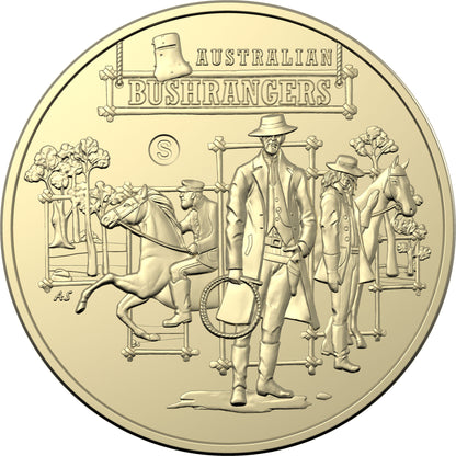 2019 $1 Australian Bushrangers The Bold The Bad and The Ugly 'Brave' Ben Hall 'S' Counterstamp Uncirculated Coin