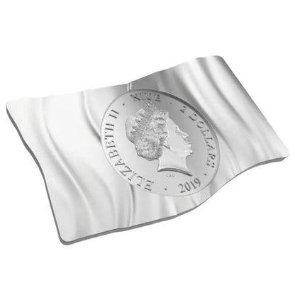 Niue 2019 $2 Eureka Stockade Waving Flag Silver Coin