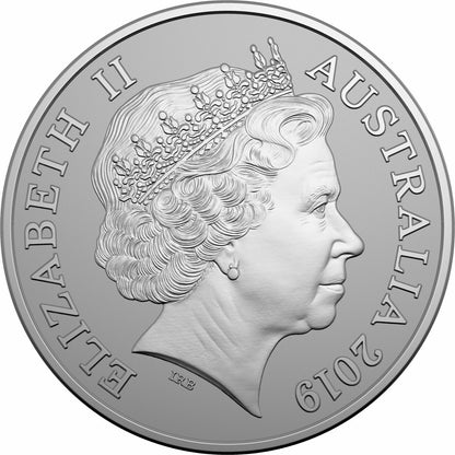 2019 $1 Mob of Roos with Merlion Privy Mark 1oz Silver BU Coin