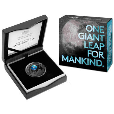 2019 $5 50th Anniversary of The Moon Landing 1oz Silver Proof Domed Coin