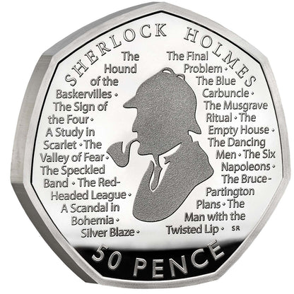 UK 2019 50p A Celebration of Sherlock Holmes Silver Proof Coin
