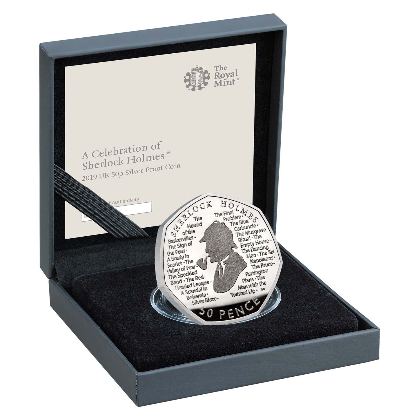 UK 2019 50p A Celebration of Sherlock Holmes Silver Proof Coin