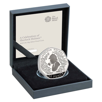 UK 2019 50p A Celebration of Sherlock Holmes Silver Proof Coin