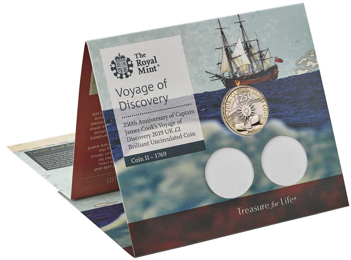 UK 2019 £2 250th Anniversary of Captain James Cook's Voyage of Discovery Uncirculated Coin