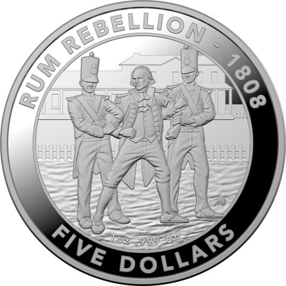 2019 $5 Mutiny and Rebellion The Rum Rebellion 1oz Silver Proof Coin