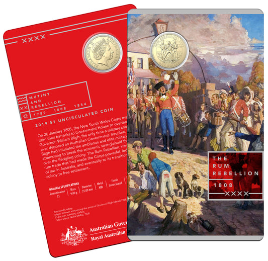 2019 $1 Mutiny and Rebellion The Rum Rebellion Uncirculated Coin