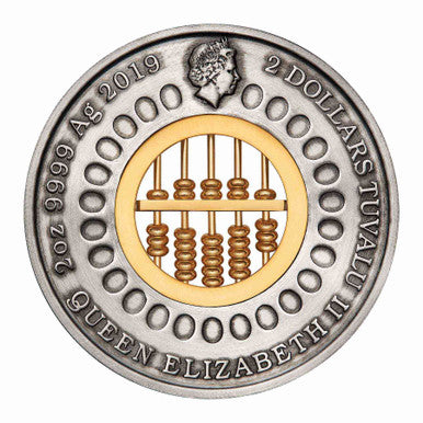 2019 Abacus 2oz Silver Antiqued Coin