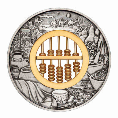 2019 Abacus 2oz Silver Antiqued Coin