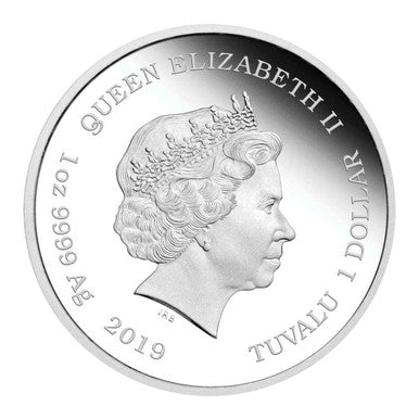 Tuvalu 2019 $1 Star Trek Captain Kirk and Jupiter 1oz Silver Coloured Proof Coin